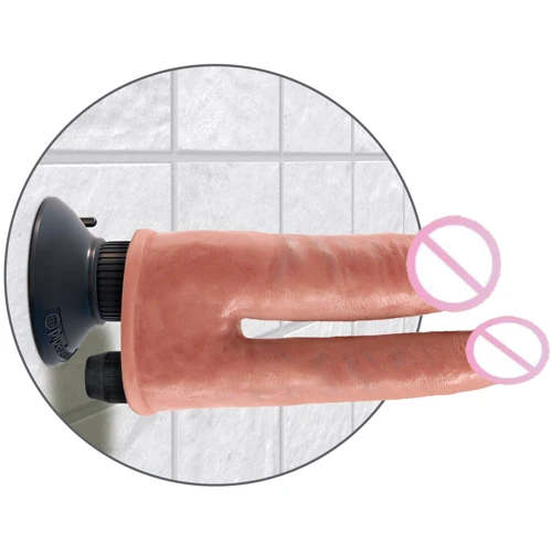 Вибратор для двойного проникновения Pipdream King Cock Vibrating Double Penetrator
