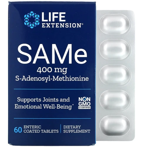 Life Extension SAMe SAM-e S-аденозил-метионин 400 мг 60 таблеток
