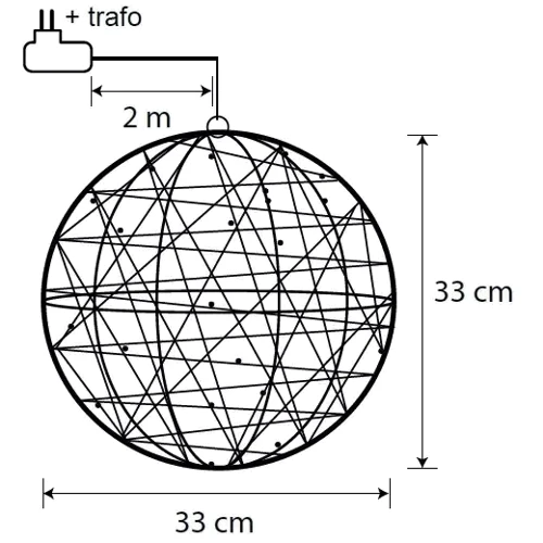 Шар декоративный шампань диам 33 см, 80led Luca: Производитель Luca Lighting