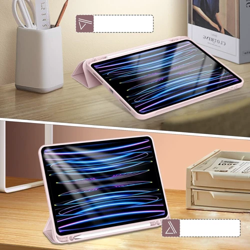 Аксессуар для iPad BeCover Tri Fold Soft TPU with Pencil mount Pink for iPad Pro 11 (2018-2022) (711113): Особенности Складывается в подставку, отделение для стилуса, Приятен на ощупь, Надежная защита от царапин и загрязнений, Стильный внешний вид, Стильный дизайн, Удобно держать в руке, режим автопробуждения/сна