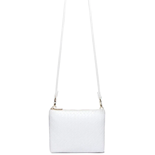 Жіноча сумка-пошет Amelie Galanti біла (A991503-01-white): Фактура Плетені, матова