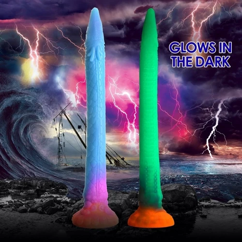 Фантазийный фаллоимитатор Creature Cocks Makara Glow-in-the-Dark Snake Dildo