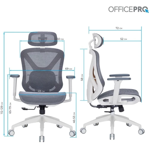 Кресло офисное OfficePro Atlas (OC630-W-DG-DG)
