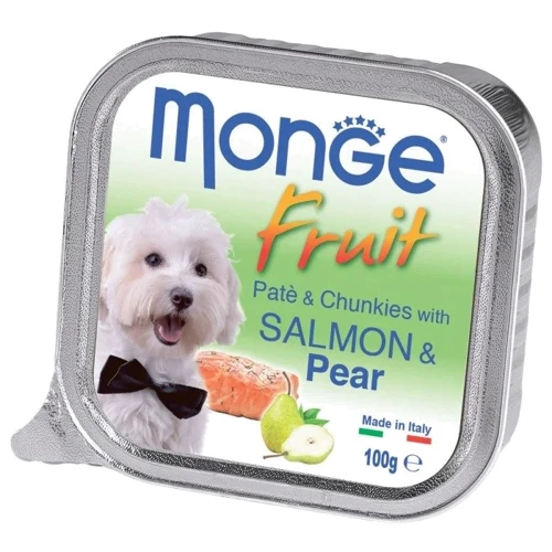 Паштет для собак Monge Dog Fruit з лососем та грушею 0.1 кг (70013246)