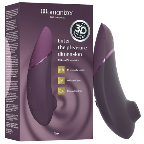Вакуумный клиторальный стимулятор Womanizer Next Dark Purple, 3D Pleasure Air, 14 уровней интенсивности