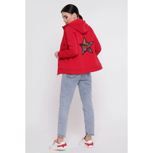 Толстовка FashionUp KF-1678A-44 44 красная с капюшоном на молнии: Страна производитель Украина