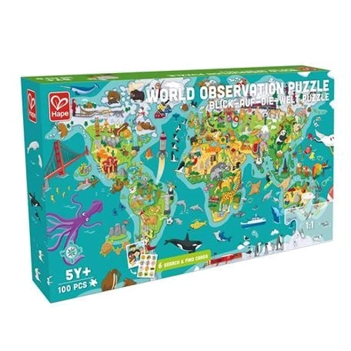 Пазл-игра Hape Карта мира 100 элементов (E1626)