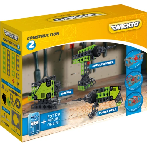 Конструктор TWICKTO Construction #2 ДРЕЛЬ, ПЕРФОРАТОР, 72 детали