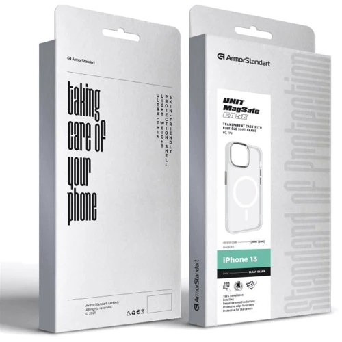 Чехол для iPhone ArmorStandart Unit MagSafe Case Matte Clear Silver for iPhone 13 (ARM70445) фото 5