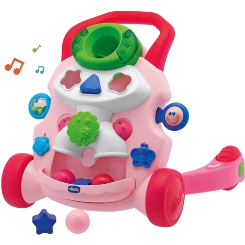 Ходунки-центр игровой развивающий Chicco Первые шаги розовый (65261.20)