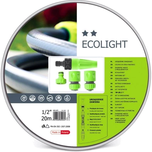Набор Cellfast поливочный Ecolight 20 м 1/2" + комплект соединителей (10-190)
