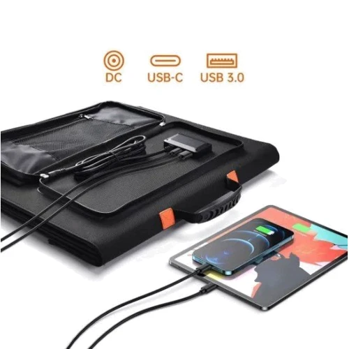 Солнечная панель Choetech 120 Вт,USB-A 18 Вт,USB-С 60 Вт (SC008-BK) UA: Назначение Для повербанка, Для кемпинга, Для зарядки телефона