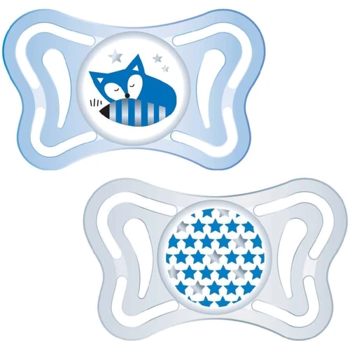 Пустышка Chicco Physio Light силиконовая 6-16 мес 2 шт голубая (71033.21)