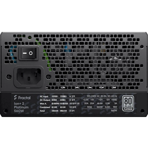 Блок живлення Fractal Design Ion+ 2 Platinum 560W (FD-P-IA2P-560-EU): Вентилятор нижньої стінки 120