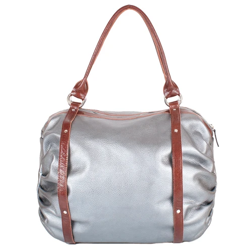 Жіноча сумка бочонок Laskara сріблястий (LK-DM234-silver-brown): Країна виробник Греція