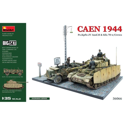 Модель Miniart CAEN 1944 Pz.Kpfw.IV Ausf.H & Kfz.70 (MA36066)