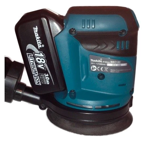 Шлифмашина вибро Makita BBO180RFE: Питание от аккумулятора