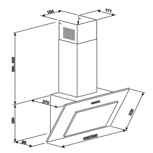 Вытяжка Eleyus Vertical 700 60 WH: Тип воздухоочистителя Рециркуляция, Отвод