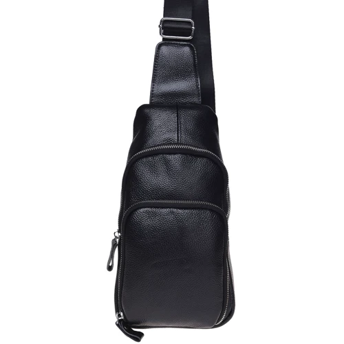 Чоловіча сумка-слінг Borsa Leather чорна (K15058-black)