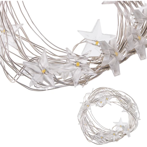 Гирлянда на батарейках Springos Stars Wire 1.9 м 20 LED CL0070 Warm White: Длина, м 1.9