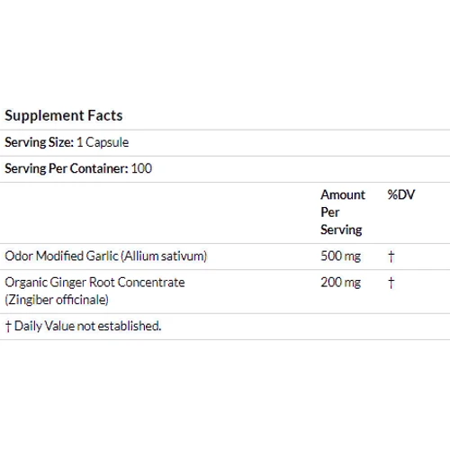 Jarrow Formulas Garlic & Ginger, Часник і Імбир 700 mg, 100 Capsules (JRW14012): Стать унісекс