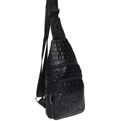 Мужская сумка-слинг Borsa Leather черная (K13611-black): Страна производитель Тайвань