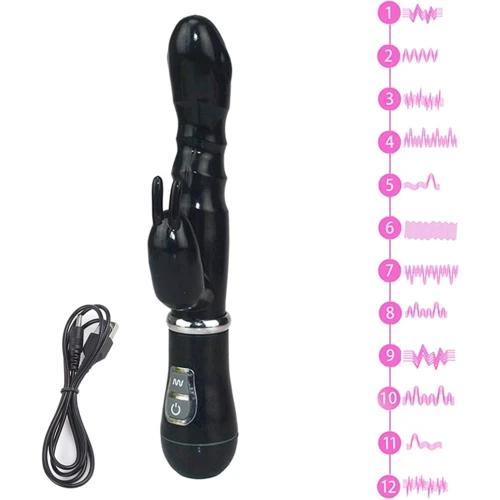 Вибратор кролик NDS 7329-4 Black (22111)