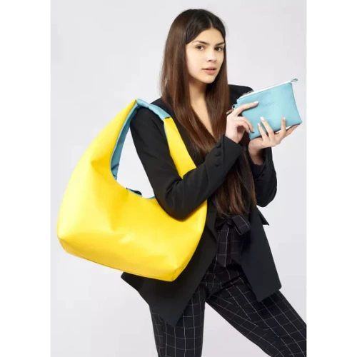 Женская сумка хобо Sambag HOBO L желто-голубая (53300128): Тип Сумки