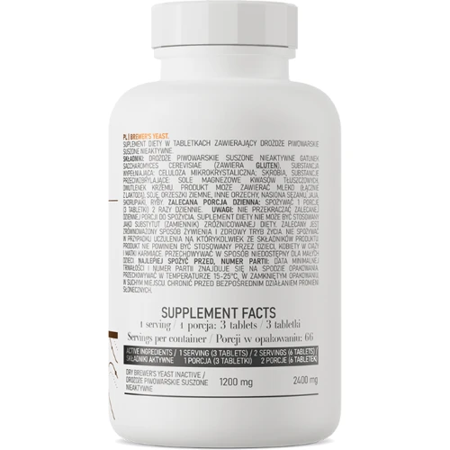 OstroVit Brewer's Yeast Пивні дріжджі 200 таблеток: Стать Унисекс