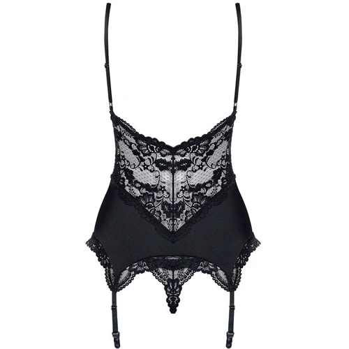 Эротический корсет с подвязками Obsessive 810-COR-1, S/M