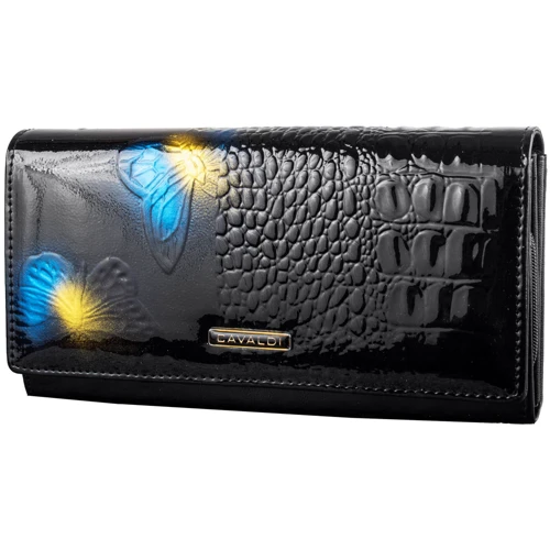 Женский кошелек 4U Cavaldi черный (DNKPN20-BFC-blue)