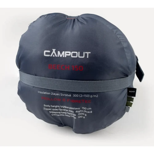 Спальний мішок Campout Beech (4/-1°C) 150 см - Right Zip Khaki (PNG 248647): Наповнювач Hollow 6 FibreTec 300 (2x150 г/м2)