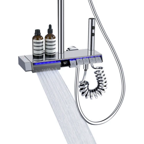 Душевая система Lefton Thermostatic Shower System with 5 Water Modes and Temperature Display Screen-SST2206 Chrome фото 9