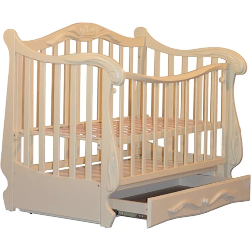 Кроватка детская Колисани Корона слоновая кость, бежевый: Тип классическая
