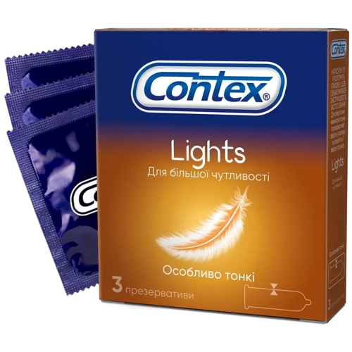 Презервативы латексные с силиконовой смазкой Contex №3 Lights особенно тонкие