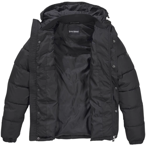 Куртка Bruno Banani 543126 66 черная демисезон с капюшоном: Фасон Стеганый