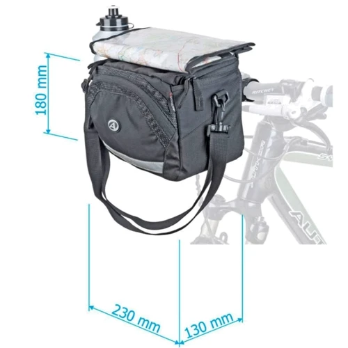 Велосумка Сумка на руль A-H735 QRA X7 d.25,4/d.31,8mm (15002521): Цвет черный