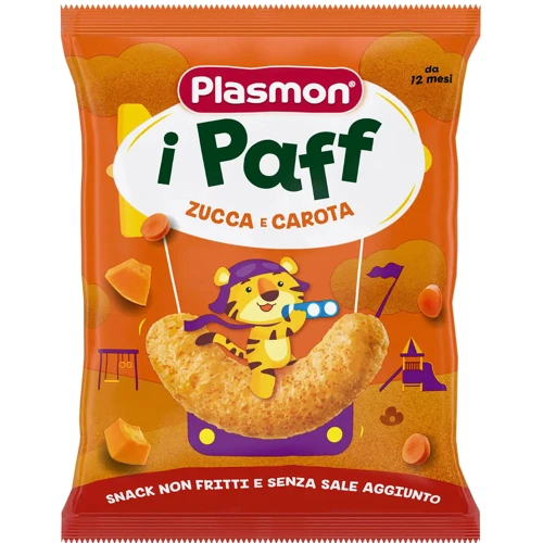 Снеки Plasmon Baby Puffs кукурузные с тыквой и морковью 15 г (1136170)