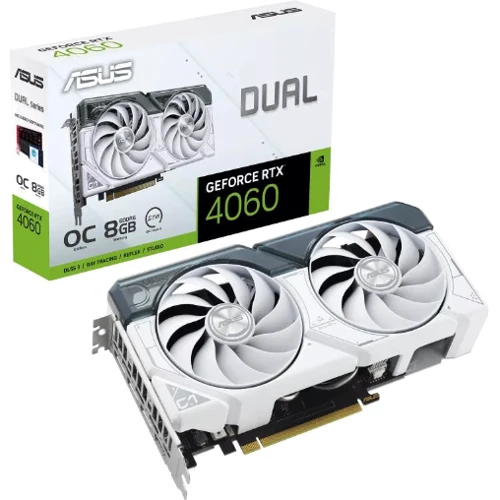 Видеокарта ASUS GeForce RTX 4060 8GB DUAL OC (DUAL-RTX4060-O8G-WHITE): Объем памяти, Гб 8