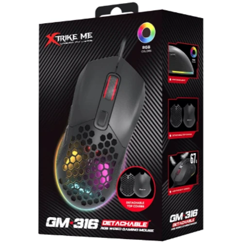 Мышь Xtrike ME GM-316 USB RGB Black (GM-316): Интерфейс подключения USB