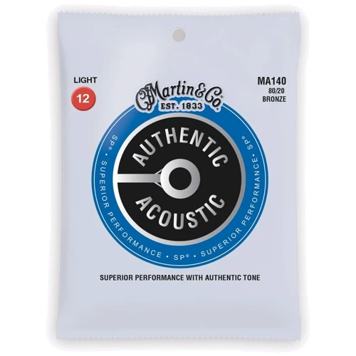 Струна для гитар Струны MARTIN MA140 Authentic Acoustic SP 80/20 Bronze Light (12-54)