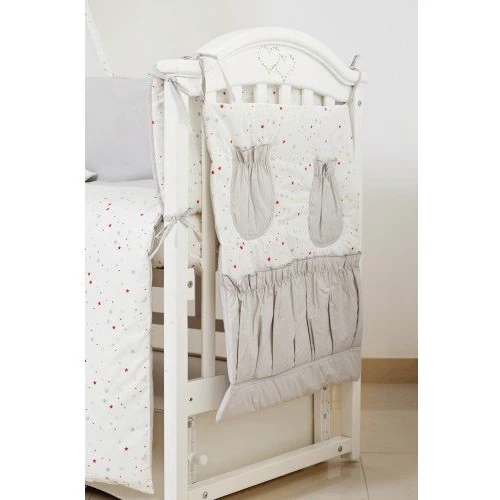 Постельный комплект 8 эл. Twins Standard New 4050-CN-039-10, Звездочка, серый