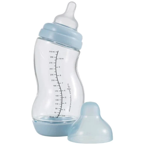 Стеклянная антиколиковая бутылочка Difrax S-bottle Wide с силиконовой соской 310 мл Blue (737FE Blue)