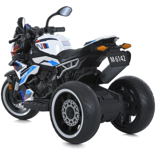 Дитячий триколісний електромотоцикл Bambi 50W білий (M 6142EL-1)