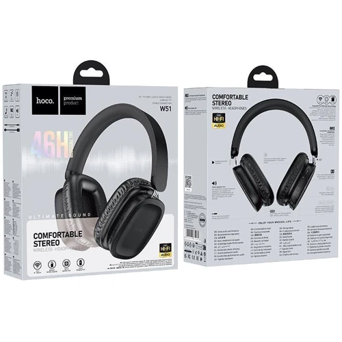 Навушники Hoco W51 Delightful Black: Час роботи, ч 20