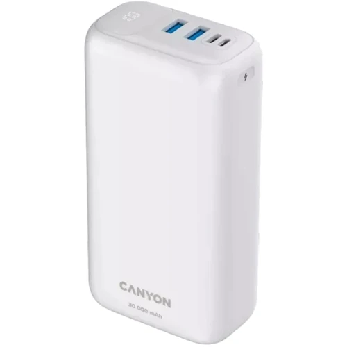 Зовнішній акумулятор Canyon Power Bank 30000mAh PD 20W White (CNE-CPB301W): Кабелі / перехідники для смартфонів в комплекті USB Type-C