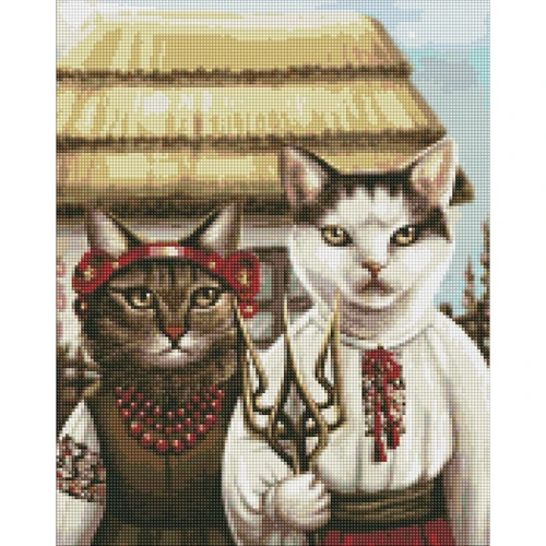 Набор с алмазной мозаикой Идейка Кошачья готика ©art.irina.pass 40х50см (AMO7453)