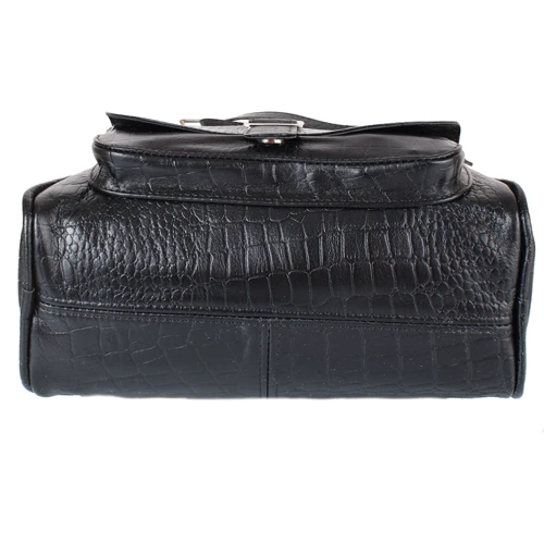 Жіночий рюкзак Laskara чорний (LK-DM229-croco-black): Фактура Тиснення, матова