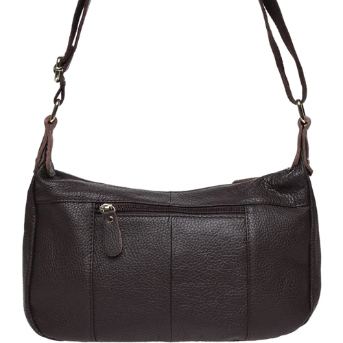 Женская сумка через плечо Borsa Leather темно-коричневая (1t300-brown): Пол Женский