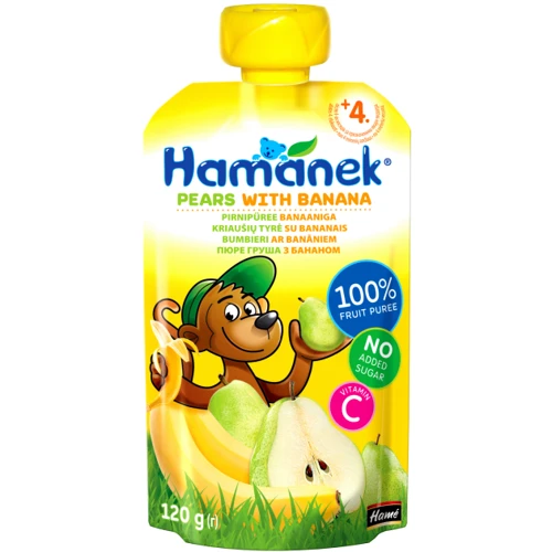 

Пюре Hame Хаманек (пауч) грушей и бананом 120 (8595139780432)